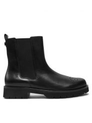HÖGL Botki Robin 8-101533 Czarny. Czarne botki Högl, bez wzorów, ze skóry, bez obcasa, na płaskiej podeszwie, bez zapięcia. Za 499.99 zł.