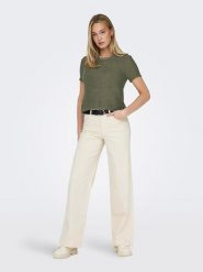 ONLY Sweter w kolorze khaki rozmiar: XL. Brązowe swetry ONLY, xl, bez wzorów, ze splotem, bez ramiączek. Za 61.60 zł.