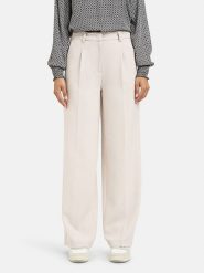 Milano Italy Spodnie w kolorze kremowym rozmiar: 38. Brązowe spodnie materiałowe Milano Italy, bez wzorów, z materiału, z podwyższonym stanem. Za 217.99 zł.