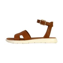 Sandały damskie Geox Dandra. Brązowe sandały Geox, bez wzorów, bez obcasa, bez zapięcia. Za 368.65 zł.