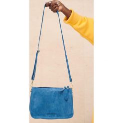 Torebka Lacjum BS Morski. Zielone torebki klasyczne blue shadow, bez wzorów, z zamszu, małe, zamszowe, bez dodatków. Za 249.90 zł.