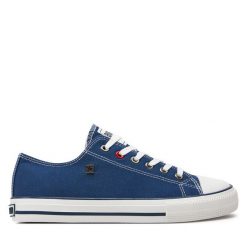Trampki Big Star Shoes. Niebieskie trampki BIG STAR SHOES, bez wzorów, retro, bez zapięcia. Za 69.99 zł.