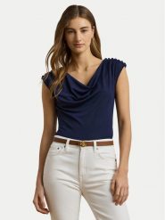 LAUREN RALPH LAUREN Bluzka 200889317001 Granatowy Relaxed Fit. Niebieskie bluzki Lauren Ralph Lauren, m, bez wzorów, z syntetyku, bez kołnierzyka, bez ramiączek. Za 339.99 zł.