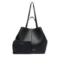 Torebka Emporio Armani. Czarne shopper bag Emporio Armani, bez wzorów, bez dodatków. Za 2,764.00 zł.