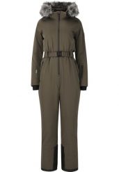 Damski kombinezon narciarski Whistler Courtney. Czarne kombinezony WHISTLER, bez wzorów, z materiału, eleganckie, bez kołnierzyka, bez ramiączek. Za 653.00 zł.