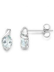 Diamant Exquis Złote kolczyki-wkrętki z akwamarynami rozmiar: onesize. Szare kolczyki Diamant Exquis, z akwamarynem, złote. Za 704.47 zł.