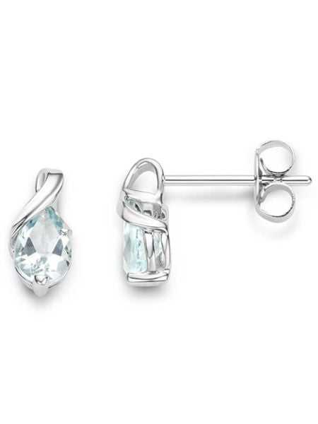 Diamant Exquis Złote kolczyki-wkrętki z akwamarynami rozmiar: onesize. Szare kolczyki Diamant Exquis, z akwamarynem, złote. Za 702.81 zł.