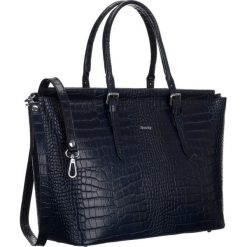Skórzana torebka granatowa croco Rovicky TWR-163. Torebki klasyczne ROVICKY, bez wzorów, ze skóry, klasyczne, na ramię, z tłoczeniem, bez dodatków. Za 399.99 zł.