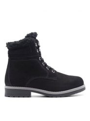 Lasocki Botki WI12-GINA-01 Czarny. Czarne botki Lasocki, bez wzorów, z nubiku, bez obcasa, na płaskiej podeszwie, bez zapięcia. Za 215.99 zł.