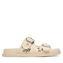 Klapki Aldo. Brązowe klapki Aldo, bez wzorów, bez obcasa, bez zapięcia. Za 339.99 zł.