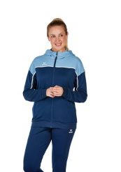 Damska bluza dresowa z kapturem Erima Change. Niebieskie bluzy Erima, bez wzorów, z dresówki, bez ramiączek, z kapturem. Za 244.95 zł.