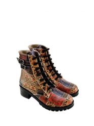 Goby Botki w kolorze brązowym ze wzorem rozmiar: 40. Brązowe botki Goby, bez wzorów, z materiału, z okrągłym noskiem, bez obcasa, bez zapięcia. Za 304.99 zł.