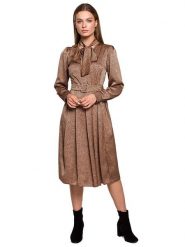 Stylove Sukienka w kolorze jasnobrązowym rozmiar: M. Brązowe sukienki Stylove, m, bez wzorów, z tkaniny, bez kołnierzyka, bez ramiączek, midi. Za 193.70 zł.