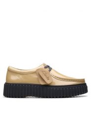 Clarks Półbuty Torhill Bee 26179109 Beżowy. Brązowe półbuty wsuwane Clarks, bez wzorów, z lakierowanej skóry, bez obcasa, na płaskiej podeszwie. Za 309.99 zł.