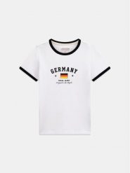 Guess Jeans T-Shirt 183096 Biały Classic Fit. Białe t-shirty Guess Jeans, m, z aplikacjami, z jeansu, bez kołnierzyka, bez ramiączek. Za 159.99 zł.