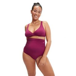 Bikini Ciążowe Speedo Z Wysokim Stanem - Jagodowe – Rozmiar XS. Fioletowe bikini Speedo, bez wzorów, eleganckie. Za 1,498.40 zł.