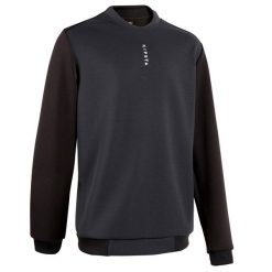 Bluza do piłki nożnej Kipsta Essential Club. Czarne bluzy KIPRUN, bez wzorów, z elastanu, bez kaptura, na fitness i siłownię. W wyprzedaży za 39.99 zł.