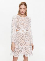 MICHAEL Michael Kors Sukienka codzienna MS381MA8CT Biały Regular Fit. Białe sukienki MICHAEL Michael Kors, na co dzień, m, bez wzorów, z bawełny, bez kołnierzyka, bez ramiączek, proste. Za 1,259.00 zł.