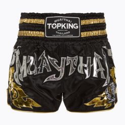 Spodenki treningowe Top King Kickboxing 070. Czarne szorty sportowe TOP KING, bez wzorów, z materiału, na fitness i siłownię. Za 239.99 zł.