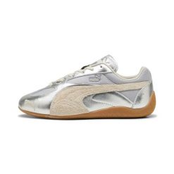 Buty sportowe damskie Puma Speedcat Lou Metallic. Szare buty treningowe Puma, bez wzorów, z materiału, bez zapięcia, na fitness i siłownię. Za 420.00 zł.