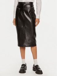 Patrizia Pepe Spódnica z imitacji skóry 8G0416 E005 Czarny Regular Fit. Czarne spódnice Patrizia Pepe, bez wzorów, ze skóry. Za 469.99 zł.