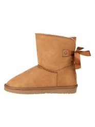Inselhauptstadt Botki zimowe w kolorze jasnobrązowym rozmiar: 39. Brązowe botki Inselhauptstadt, bez wzorów, z materiału, bez obcasa, bez zapięcia. Za 208.99 zł.