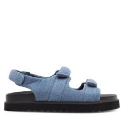 Sandały Jenny Fairy. Niebieskie sandały Jenny Fairy, bez wzorów, bez obcasa, na płaskiej podeszwie, bez zapięcia. Za 64.99 zł.