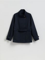 Kurtka z lyocellem - granatowy. Niebieskie kurtki Reserved, l, bez wzorów, z bawełny, bez kaptura. Za 259.99 zł.