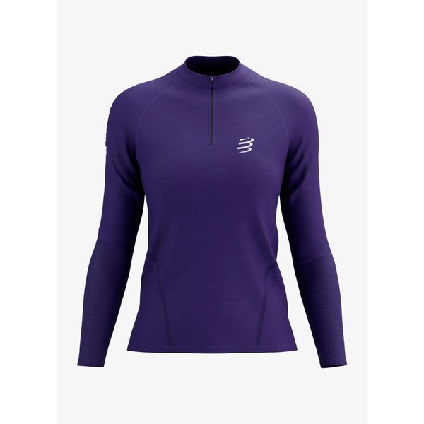 Bluza do biegania damska Compressport Trail HZ LS Tshirt W. Fioletowe bluzy Compressport, l, bez wzorów, sportowe, bez ramiączek, bez kaptura. Za 392.99 zł.