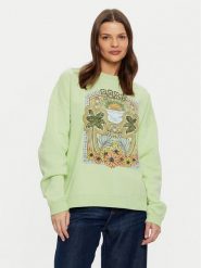 Roxy Bluza Lineup ERJFT04864 Zielony Relaxed Fit. Zielone bluzy Roxy, m, bez wzorów, z bawełny, bez kaptura. Za 169.99 zł.