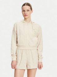 Guess Bluza V5GQ00 KCT02 Beżowy Regular Fit. Brązowe bluzy Guess, m, z aplikacjami, z syntetyku, bez kaptura. Za 199.99 zł.