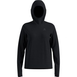 Bluza z kapturem Odlo Mid layer hoody ESSENTIAL THERMAL. Czarne bluzy ODLO, na jesień, s, bez wzorów, z elastanu, bez ramiączek, z kapturem. Za 300.85 zł.