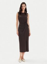 Weekend Max Mara Sukienka codzienna Locusta 2415621032 Brązowy Regular Fit. Brązowe sukienki Weekend Max Mara, na co dzień, xs, bez wzorów, z syntetyku, bez kołnierzyka, bez ramiączek, proste. Za 749.99 zł.