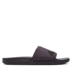 Klapki adidas. Fioletowe klapki adidas, bez wzorów, sportowe, bez obcasa, bez zapięcia. Za 199.99 zł.