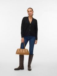 Vero Moda Kardigan w kolorze czarnym rozmiar: L. Czarne swetry Vero Moda, l, bez wzorów, z materiału, bez ramiączek. Za 100.28 zł.