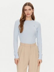 Tommy Hilfiger Sweter WW0WW44993 Błękitny Regular Fit. Niebieskie swetry Tommy Hilfiger, xxs, bez wzorów, z bawełny, bez ramiączek. Za 339.99 zł.