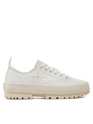 Calvin Klein Jeans Trampki Lugged Hybrid Laceup Ml Mtr YW0YW01505 Biały. Białe trampki Calvin Klein Jeans, bez wzorów, z jeansu, bez zapięcia. Za 299.99 zł.