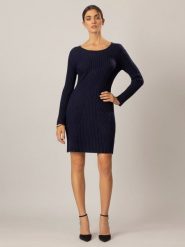 APART Sukienka dzianinowa w kolorze granatowym rozmiar: 40. Niebieskie sukienki Apart, bez wzorów, z dzianiny, bez kołnierzyka, bez ramiączek, mini. Za 148.96 zł.