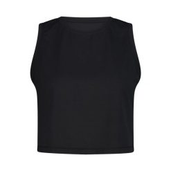 Damski crop top CMP Sara. Czarne topy CMP, bez wzorów, sportowe, bez kołnierzyka, bez ramiączek. Za 192.00 zł.