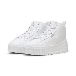 Damskie Skórzane Buty Sportowe Karmen II Mid. Białe buty treningowe Puma, bez wzorów, z gumy, bez zapięcia, trekkingowe. Za 209.00 zł.