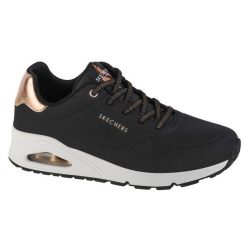 Buty do chodzenia damskie, Skechers Uno-Shimmer Away. Białe buty treningowe Skechers, bez wzorów, z materiału, przed kostkę, bez zapięcia, trekkingowe. Za 414.00 zł.