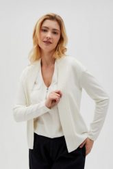 Wiskozowy sweter biały. Białe swetry MOODO, l, bez wzorów, z poliamidu, bez ramiączek. Za 99.99 zł.