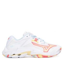 Buty halowe Mizuno. Białe buty sportowe lifestyle Mizuno, bez wzorów, sportowe, bez zapięcia, mizuno wave. Za 569.99 zł.
