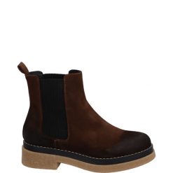 BRĄZOWE BOTKI FR20 VELOU TDM. Brązowe botki Venezia, bez wzorów, ze skóry, bez obcasa, bez zapięcia. Za 239.00 zł.