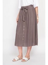 Le Jardin du Lin Lniana spódnica w kolorze brązowym rozmiar: 34. Brązowe spódnice Le jardin du lin, bez wzorów, ze lnu, midi. Za 108.99 zł.