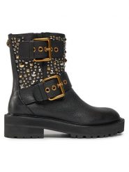 Kurt Geiger Botki 225-Hackney Biker Boot 546505109 Czarny. Czarne botki Kurt Geiger, bez wzorów, ze skóry, bez obcasa, na płaskiej podeszwie, bez zapięcia. Za 769.99 zł.