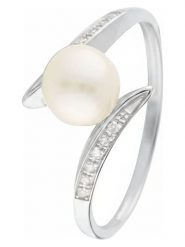 CARATELLI Złoty pierścionek "Fenoa" z diamentami i perłą rozmiar: 56. Białe pierścionki CARATELLI, z diamentem, złote. Za 1,217.99 zł.