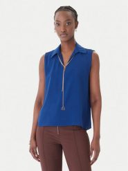 Rinascimento Bluzka CFC0127446003 Niebieski Regular Fit. Niebieskie bluzki Rinascimento, xs, bez wzorów, z syntetyku, bez kołnierzyka, bez ramiączek. Za 279.99 zł.