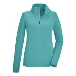 Bluza damska Killtec KSW 101 WMN FLC SHRT. Niebieskie bluzy Killtec, bez wzorów, bez ramiączek, bez kaptura. W wyprzedaży za 89.99 zł.