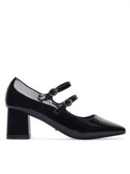DeeZee Półbuty LWKK1027-A1 Czarny. Czarne półbuty wsuwane DeeZee, bez wzorów, ze skóry, bez obcasa, na obcasie. Za 149.99 zł.